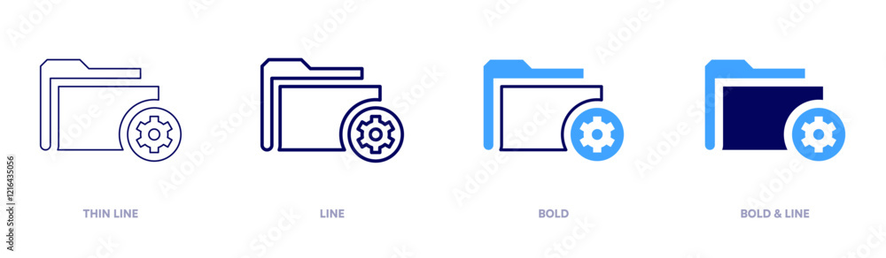 Folder icon in 4 different styles. Thin Line, Line, Bold, and Bold Line. Duotone style. Editable stroke Folder icon in 4 different styles. Thin Line, Line, Bold, and Bold Line. Duotone style. Editable stroke