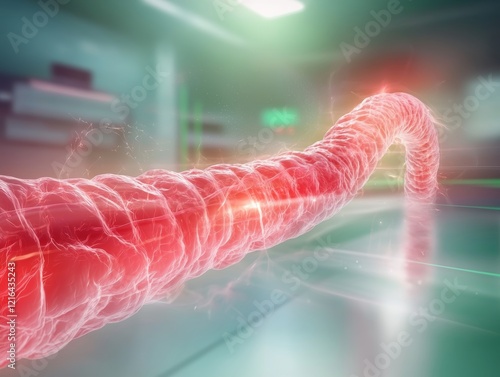 Microscopic View of a Blood Vessel.