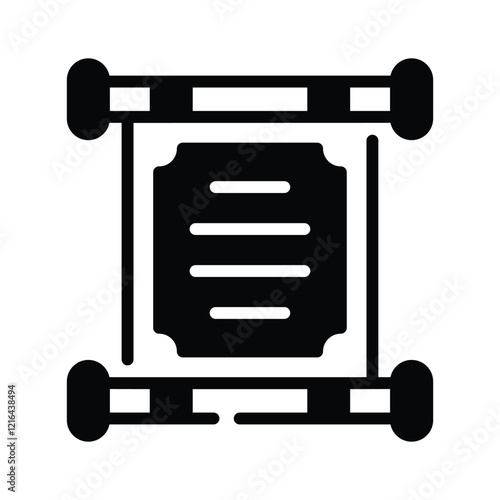 Visually appealing icon of chinese scroll in trendy design style