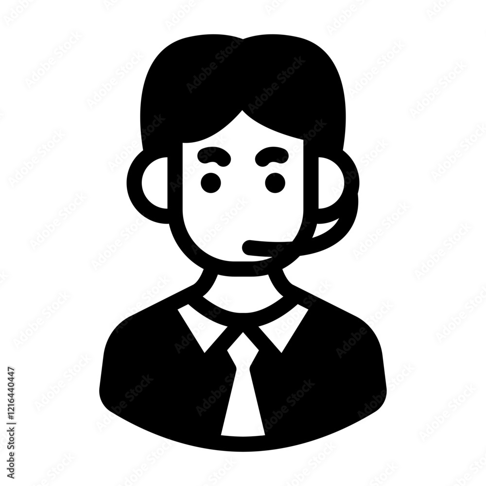 male costumer service avatar solid male costumer service avatar solid