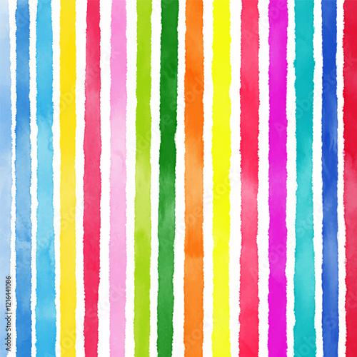Hand painted background with watercolour stripes design