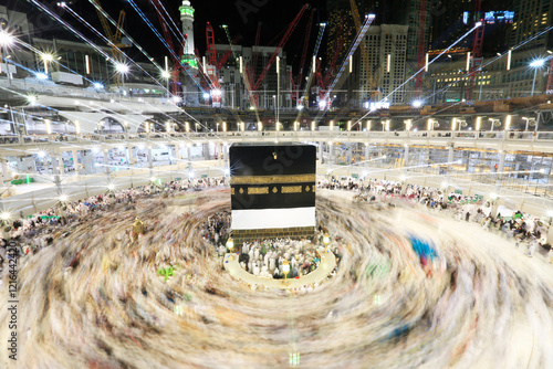 The Kaaba is the holiest place in the world for Muslims, located near the centre of the Grand Mosque in Mecca. photo