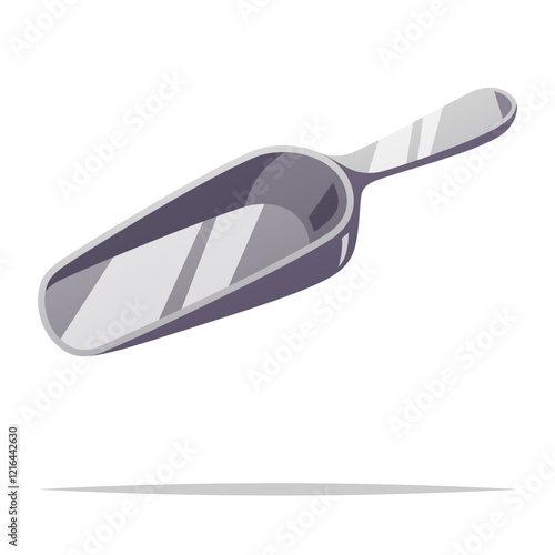 Metal ice scoop vector isolated illustration