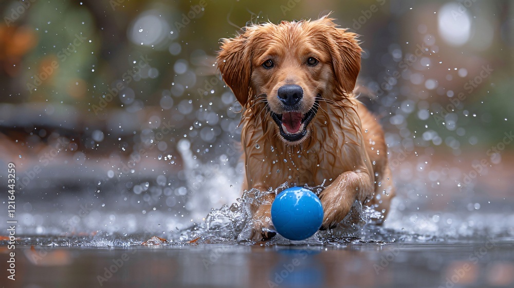 A beautiful young wet thoroughbred Golden Retrie A beautiful young wet thoroughbred Golden Retrie