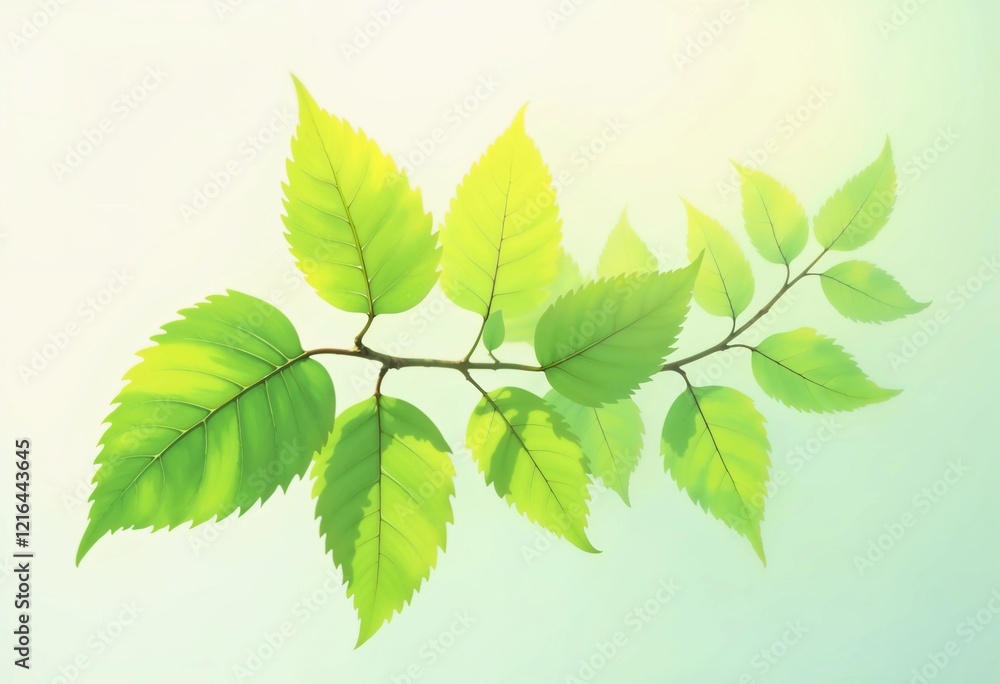 Bright Green Leaves Dancing in Soft Sunlight Against a Dreamy Backdrop. Generative AI Bright Green Leaves Dancing in Soft Sunlight Against a Dreamy Backdrop. Generative AI