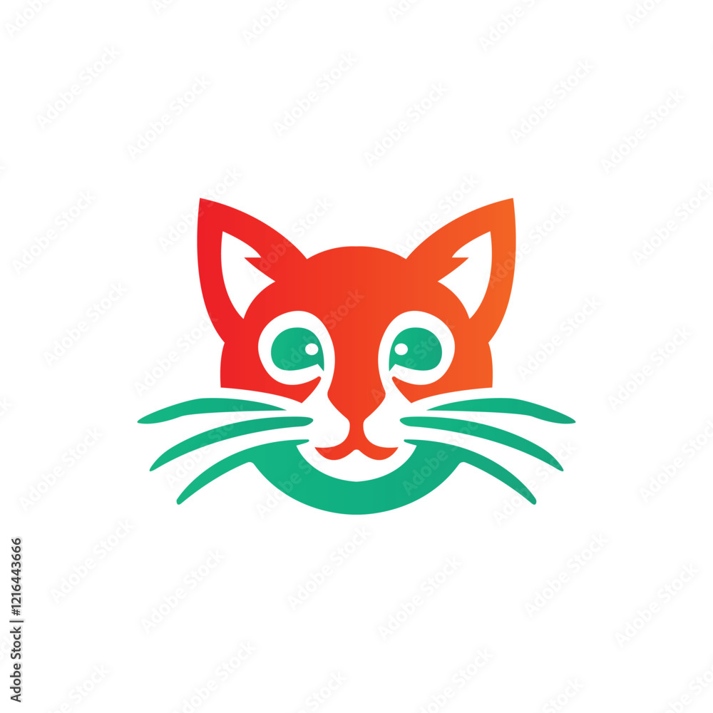Minimalistic Abstract Cat Logo Design Vector Illustration Minimalistic Abstract Cat Logo Design Vector Illustration