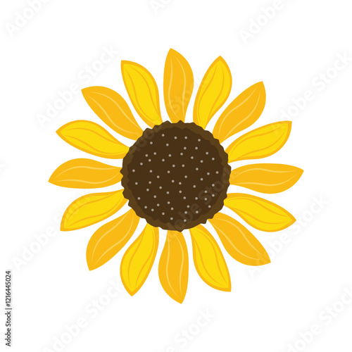 Sunflower icon in flat style. Flora vector illustration on isolated background. Sunflower sign business concept.