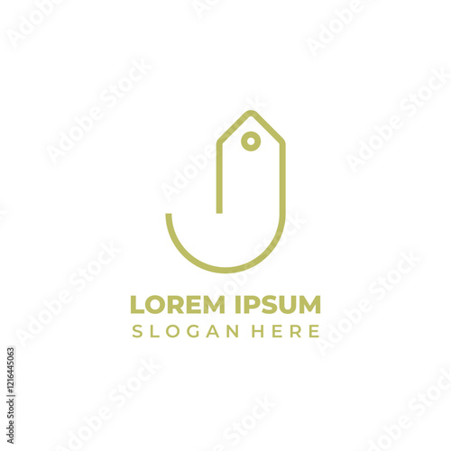 Initial J shop vector logo, l...