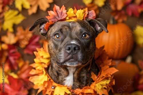 Playful Dog Dressed in a Fun Halloween Costume Perfect for Holiday Cards and Decor photo