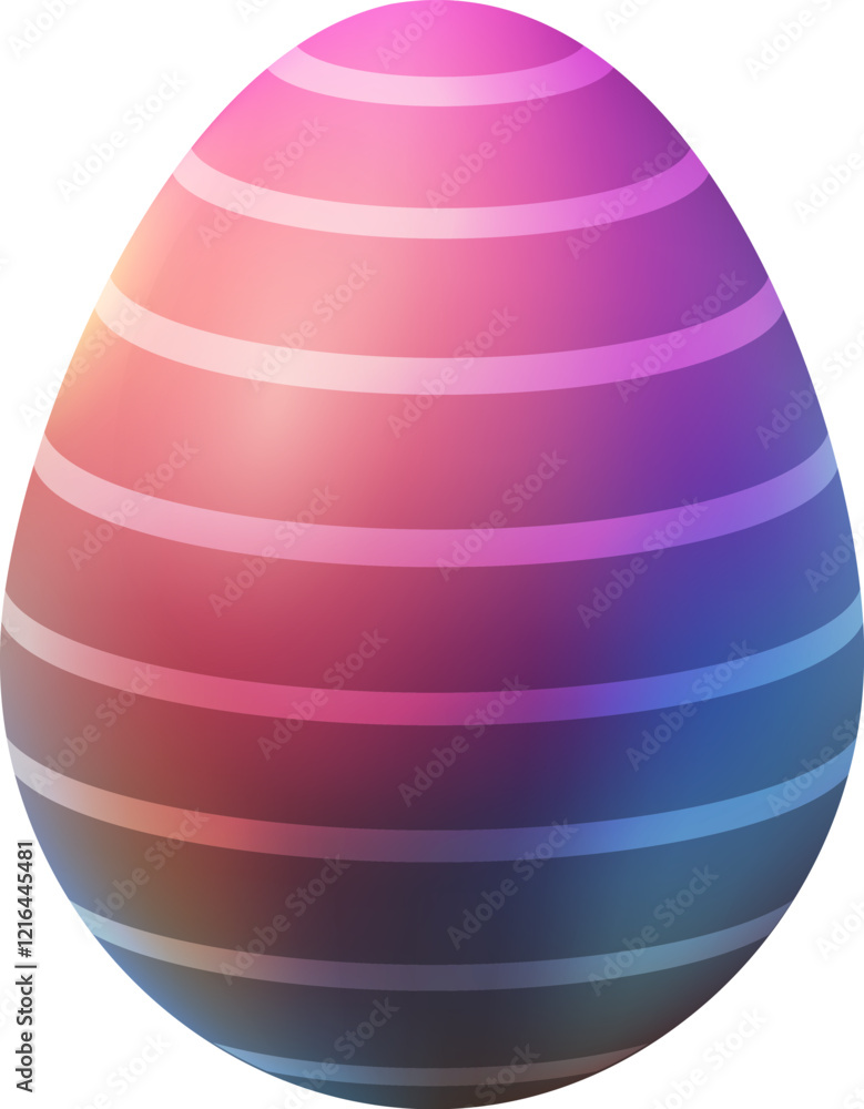 3d easter egg pink, purple, volumetric with stripes, vector 3d easter egg pink, purple, volumetric with stripes, vector