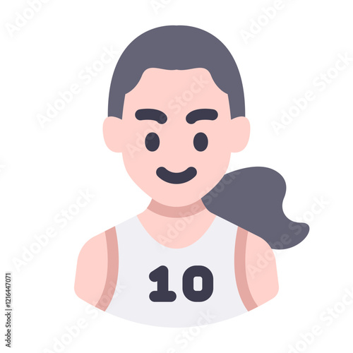 female athlete avatar flat