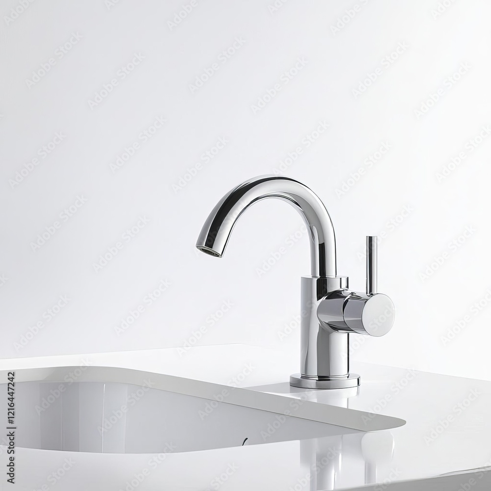 Chrome faucet with a dual-lever design, enhancing ease of use Chrome faucet with a dual-lever design, enhancing ease of use