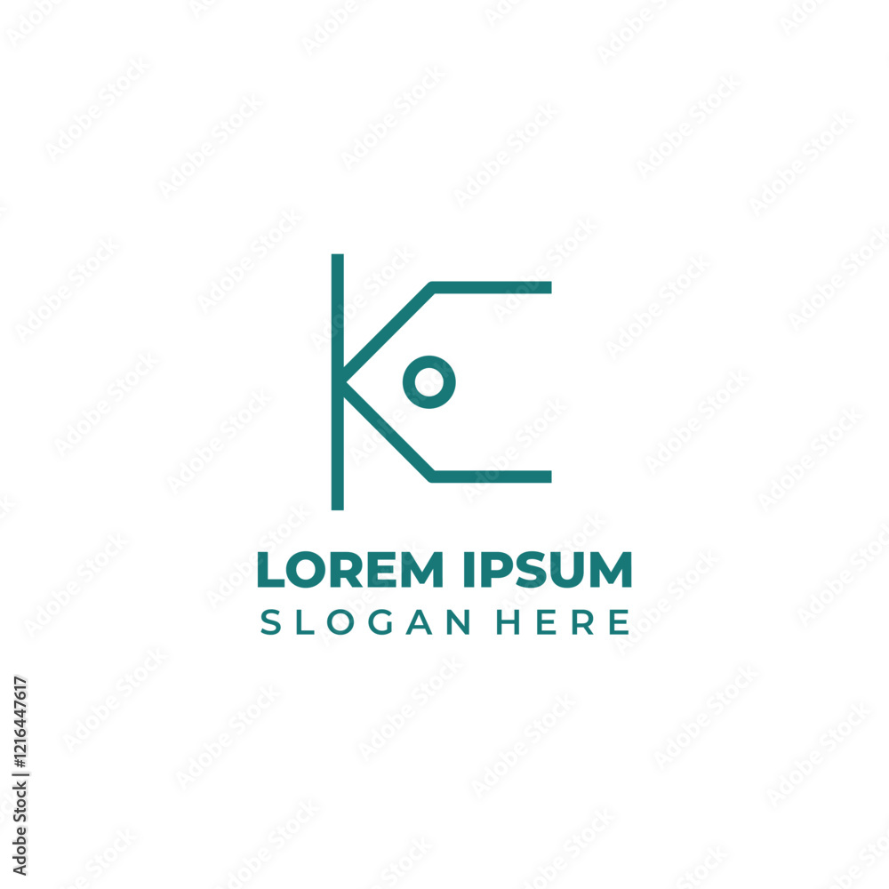 Fototapeta premium Initial K shop vector logo, l...