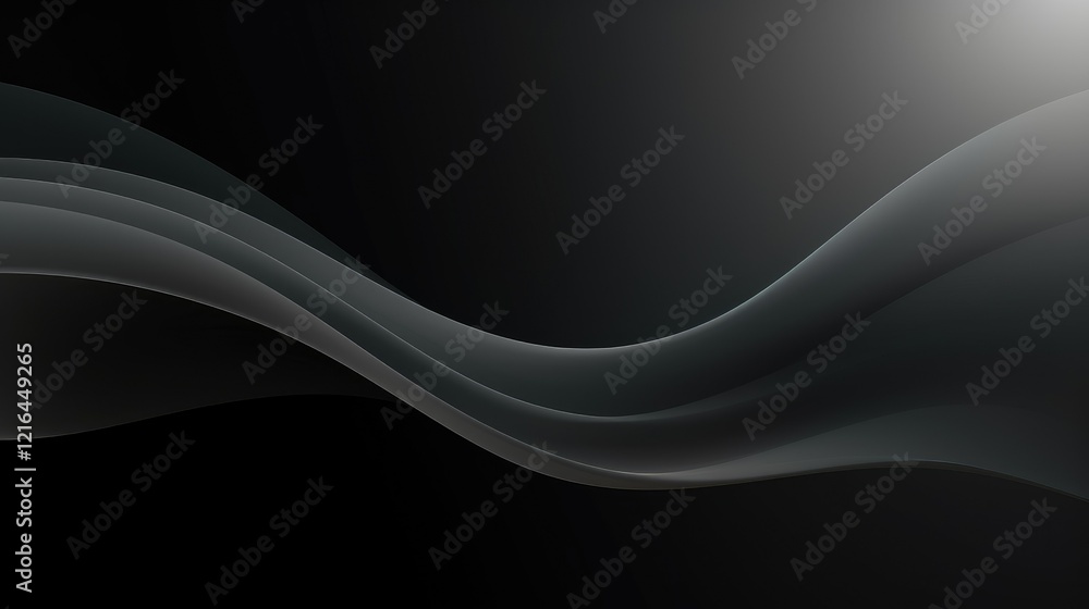 Fototapeta premium Abstract design featuring smooth, flowing lines on a dark background, evoking calmness.