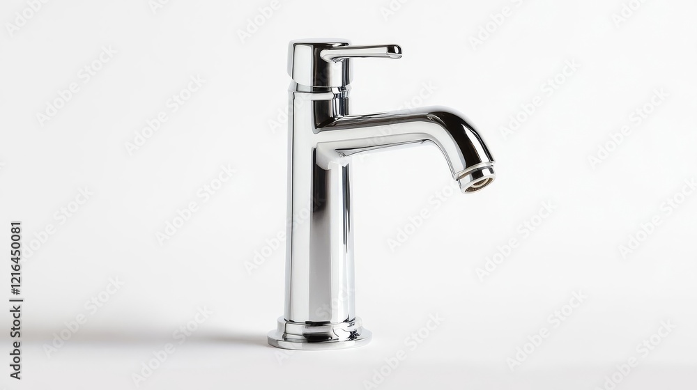 Chrome faucet with exposed joints, emphasizing urban industrial vibes Chrome faucet with exposed joints, emphasizing urban industrial vibes