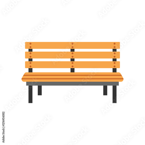 Bench icon in flat style. Comfortable rest vector illustration on isolated background. Park chair sign business concept.