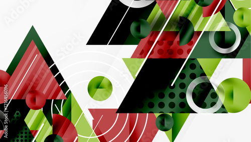 Modern geometric background - overlapping triangles with smooth gradients and semi-transparency