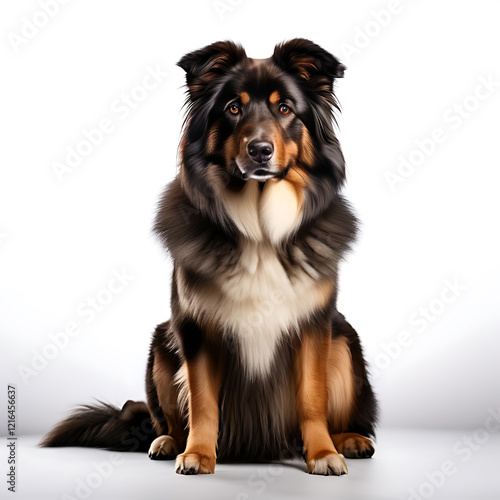 Majestic Armenian Gampr Dog: Sturdy Build, Thick Coat, Alert Expression, and Strong Posture Against a Seamless White Background, Showcasing Its Noble Heritage and Loyal Nature. photo