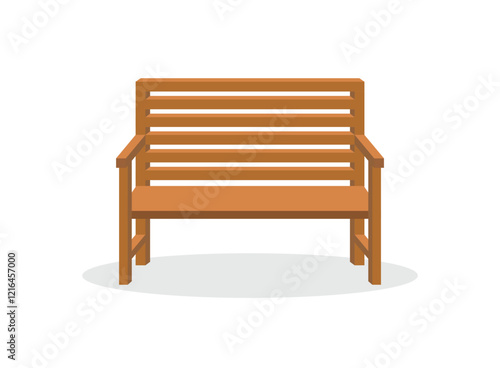 Bench icon in flat style. Comfortable rest vector illustration on isolated background. Park chair sign business concept.