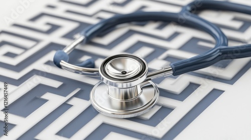 Stethoscope Labyrinth Medical Maze Diagnostic Healthcare Challenge