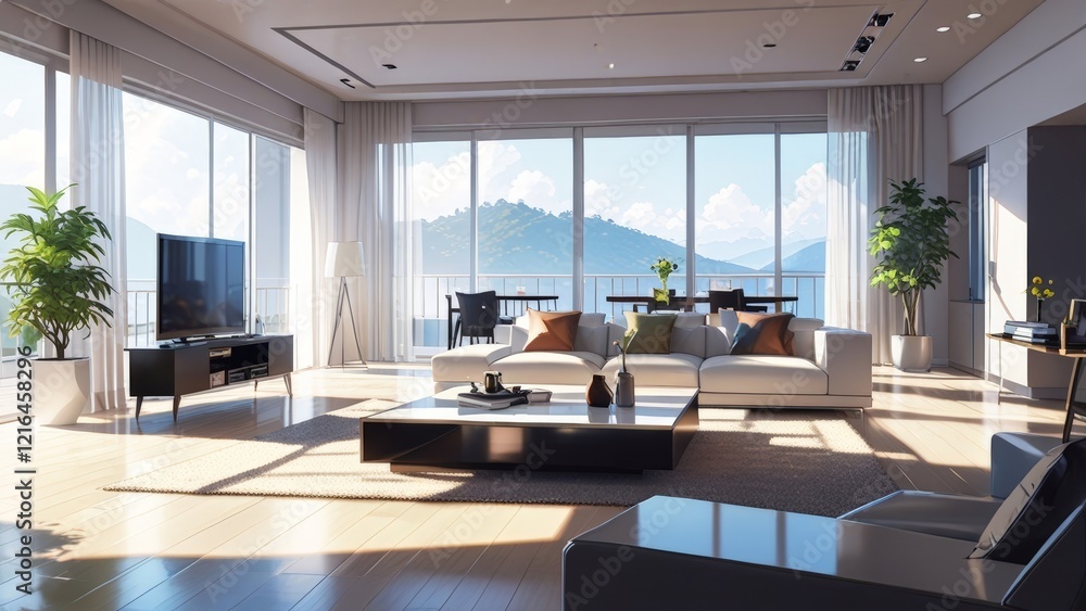 Bright white minimalist interior in Modern Classic style with chic decor Bright white minimalist interior in Modern Classic style with chic decor