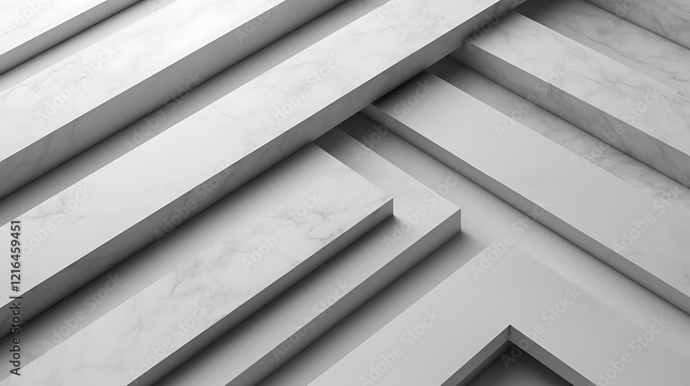 Obraz premium Abstract White Marble Geometric Rectangular Structure