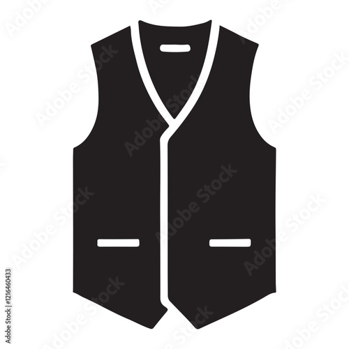 Classic Waistcoat Silhouette Vector Illustration for Fashion Design
