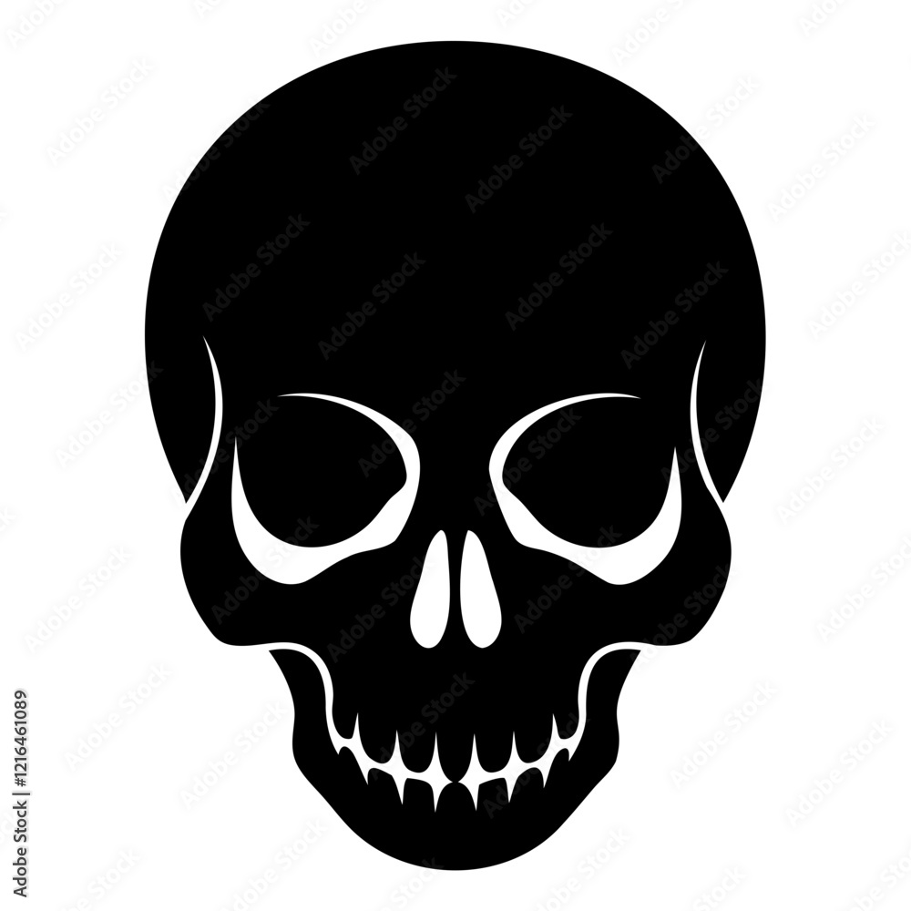 Beautiful Skull black silhouette vector illustration isolated on a transparent background Beautiful Skull black silhouette vector illustration isolated on a transparent background