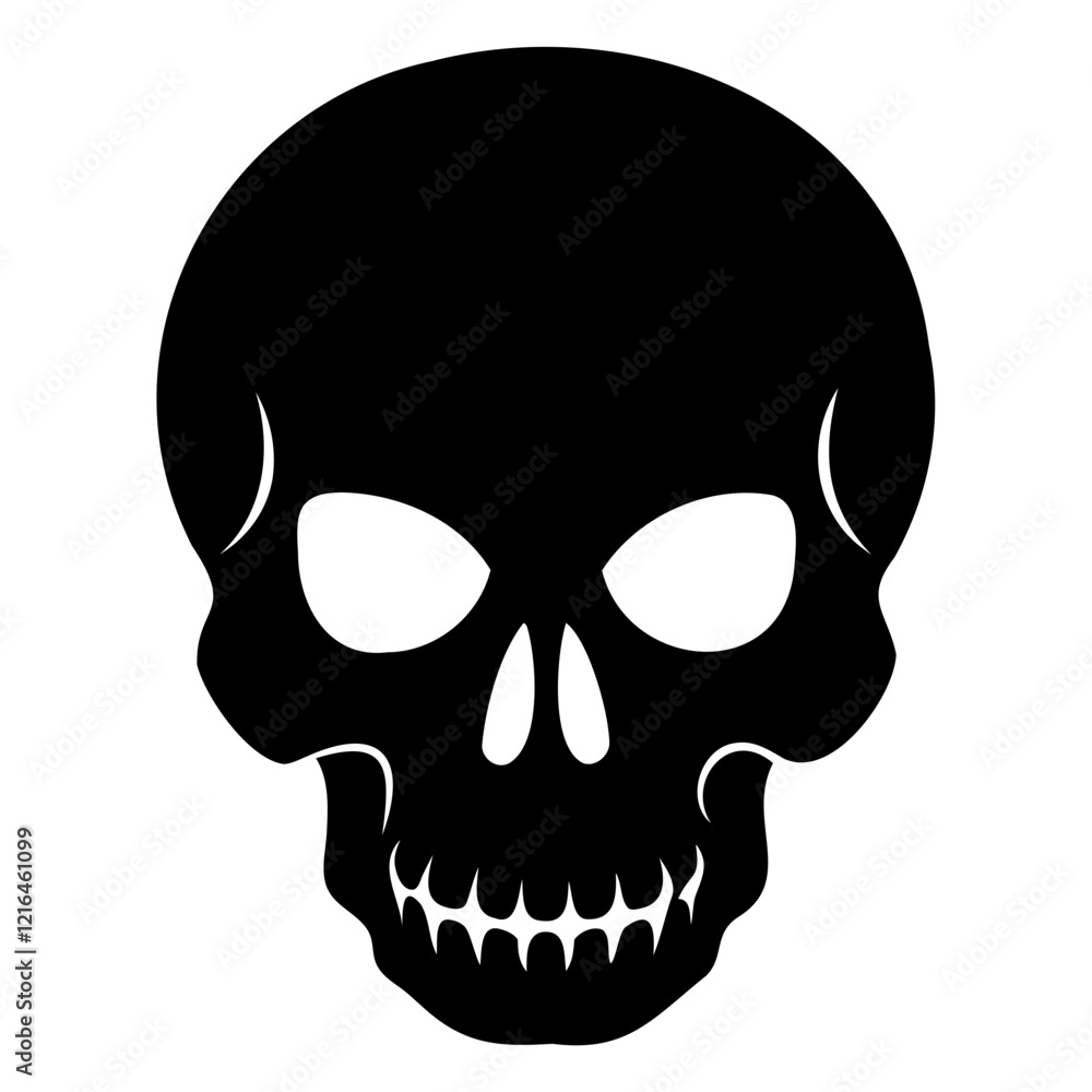 Fototapeta premium Stunning Skull Black Silhouette Vector Illustration for Creative Designs