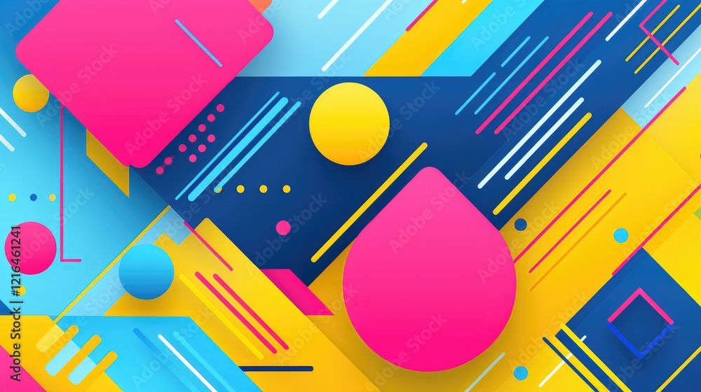 Obraz premium Abstract graphic design featuring vibrant shapes and colors in a modern composition.