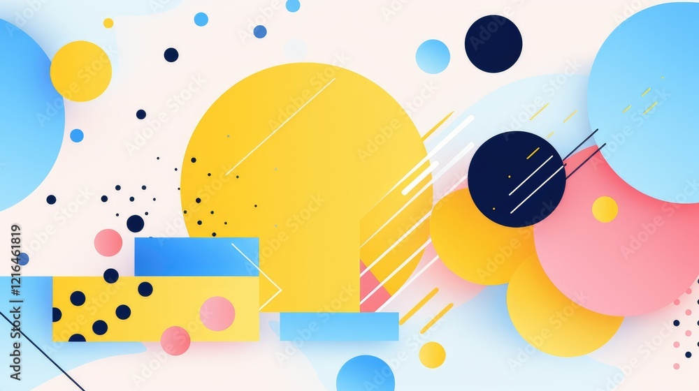 Obraz premium A vibrant abstract design featuring colorful shapes and lines.