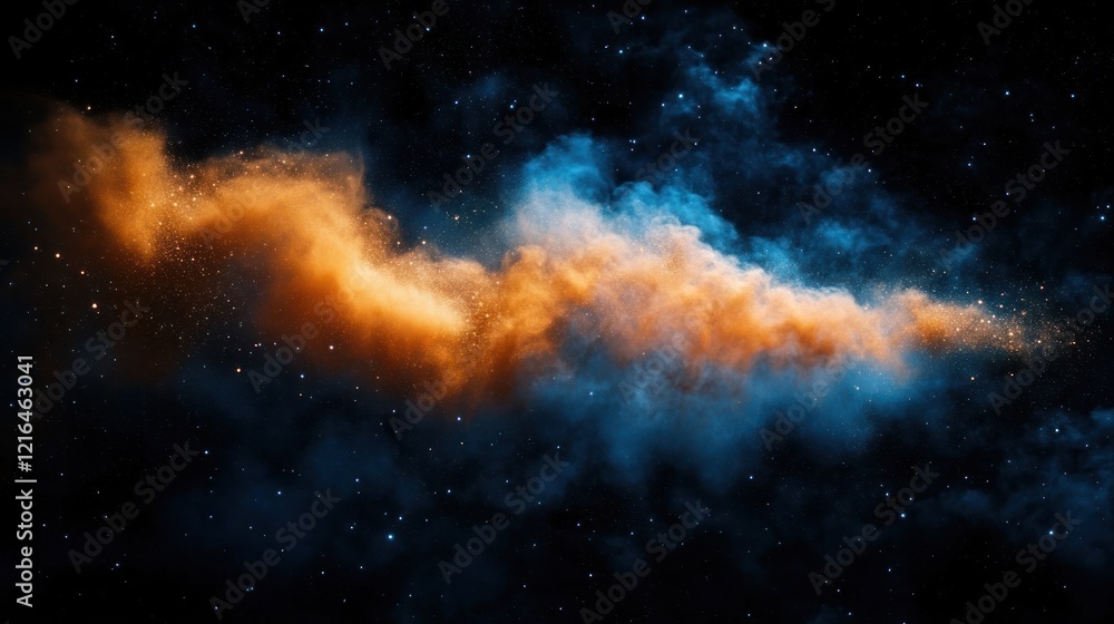 Fototapeta premium Cosmic Nebula swirls, space background, interstellar dust, artwork