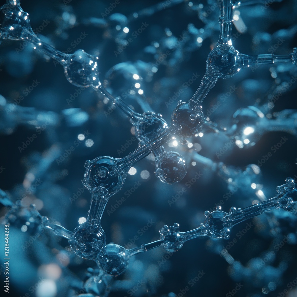 Abstract Molecular Structure: A 3D Rendering of Interconnected Atoms Abstract Molecular Structure: A 3D Rendering of Interconnected Atoms