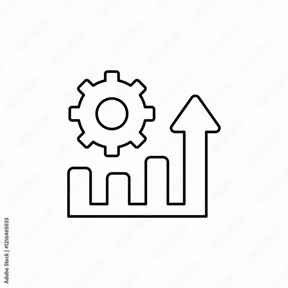 performance gear growth icon vector sign performance gear growth icon vector sign