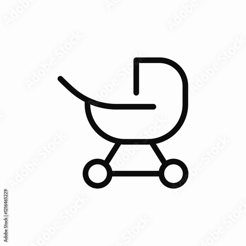 baby stroller carriage icon vector sign
