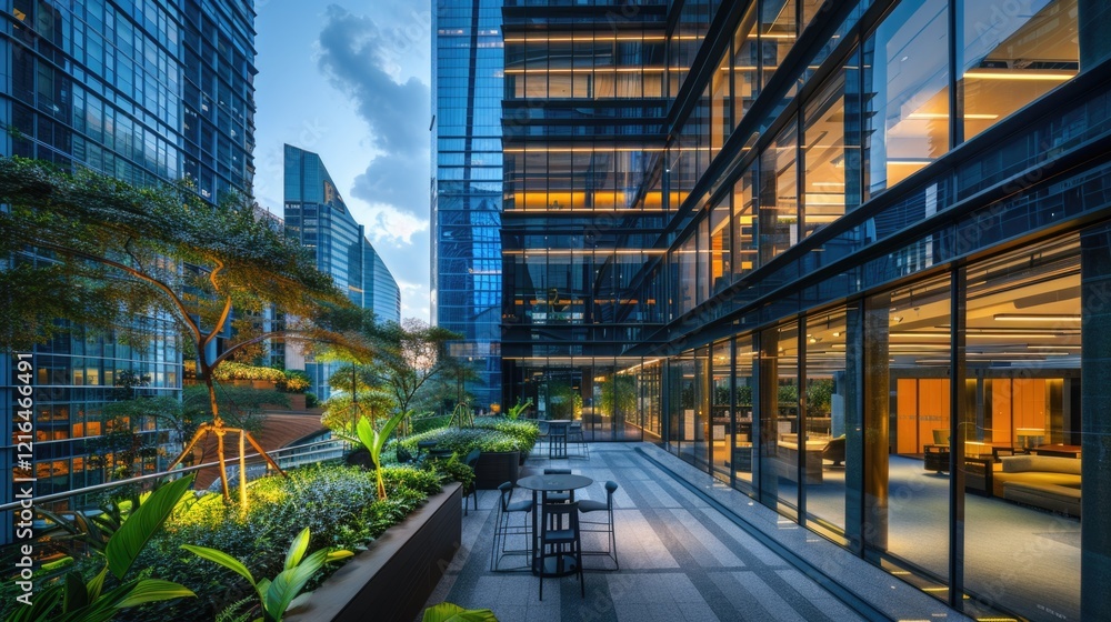 Obraz premium modern office buildings finance tower city