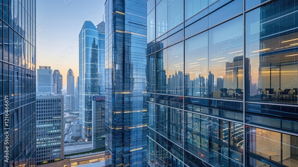 Fototapeta premium modern office buildings finance tower city