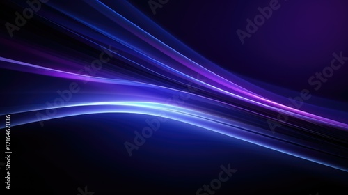 Abstract waves of light in purple and blue create a dynamic, modern background.