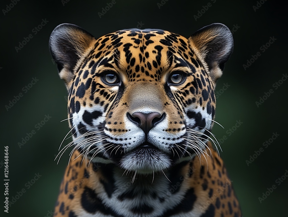 Obraz premium Majestic jaguar portrait, close-up.