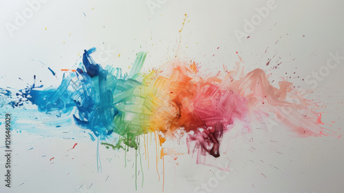 Abstract Rainbow Splatter Painting photo