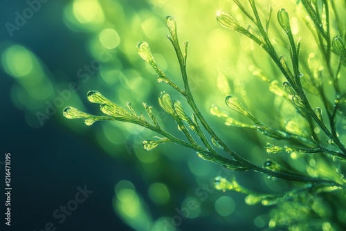 Detailed Macro Photography of Spirulina Strands Perfect for Health and Nutrition Content