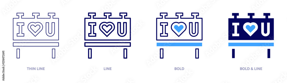 Publicity icon in 4 different styles. Thin Line, Line, Bold, and Bold Line. Duotone style. Editable stroke Publicity icon in 4 different styles. Thin Line, Line, Bold, and Bold Line. Duotone style. Editable stroke