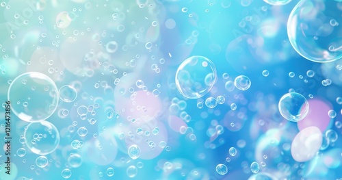 Wallpaper Mural A vibrant background featuring bubbles floating in a blue and turquoise gradient. Torontodigital.ca