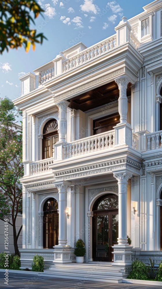 White Greek Revival house architecture neoclassical gardens White Greek Revival house architecture neoclassical gardens
