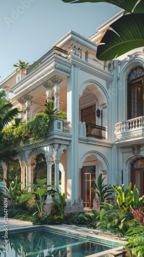 Wallpaper Mural White Greek Revival house architecture  neoclassical gardens Torontodigital.ca