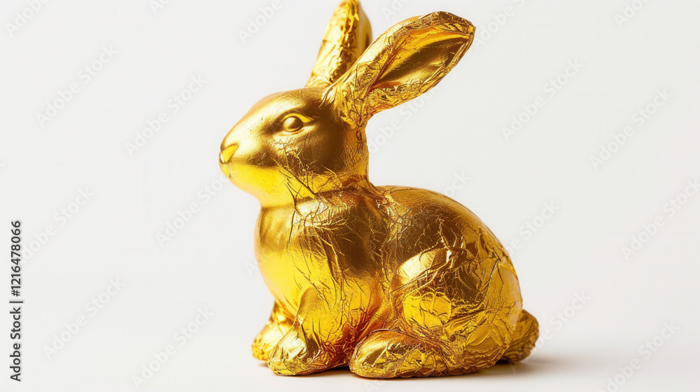 Golden Easter Rabbit Figurine