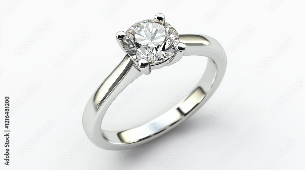 A solitaire engagement ring showcased on a gradient gray and white background. A solitaire engagement ring showcased on a gradient gray and white background.