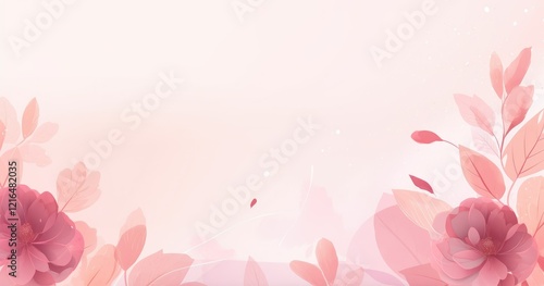 A soft, pastel floral background with delicate flowers and leaves, ideal for design use.