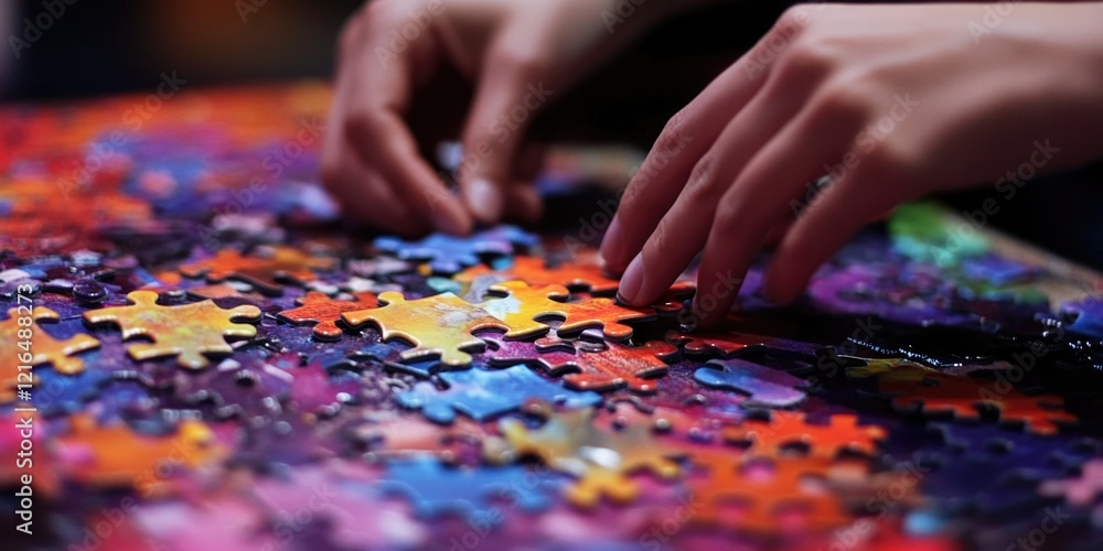 Engaging Puzzle Activity with Hands Engaging Puzzle Activity with Hands