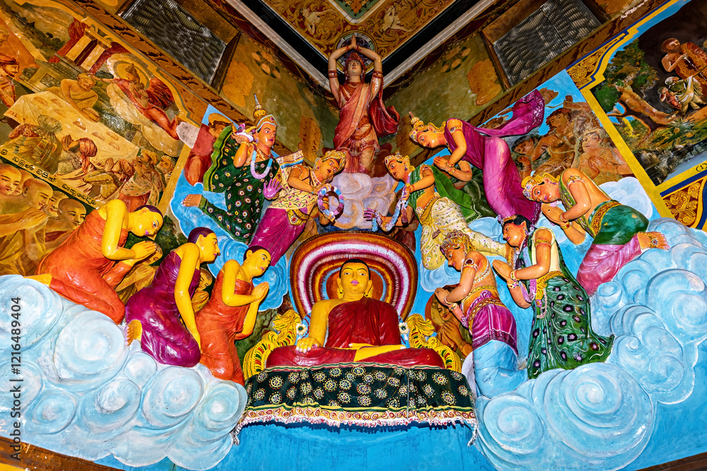 Naklejka premium Buddha in a Temple in Colombo